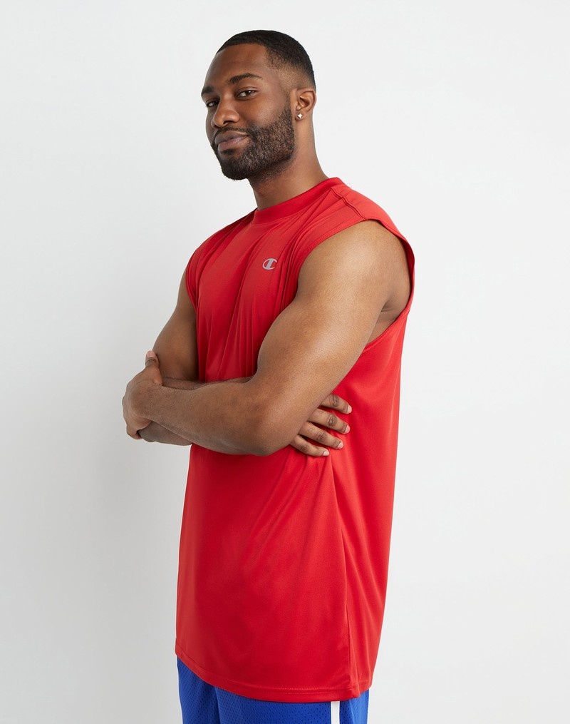 Men's Champio Big & Tall Sport Muscle Tank Top Red | B4YK70