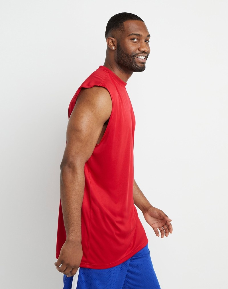 Men's Champio Big & Tall Sport Muscle Tank Top Red | B4YK70