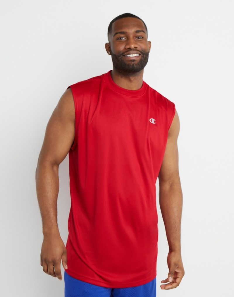 Men\'s Champio Big & Tall Sport Muscle Tank Top Red | B4YK70