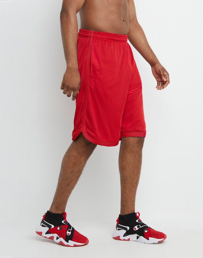 Men's Champio Big & Tall Taped Mesh Shorts Red | F9ZO61