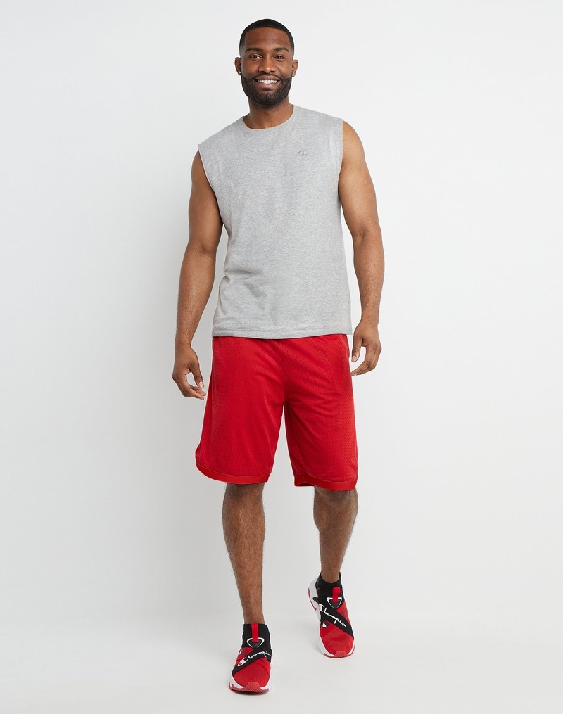 Men's Champio Big & Tall Taped Mesh Shorts Red | F9ZO61