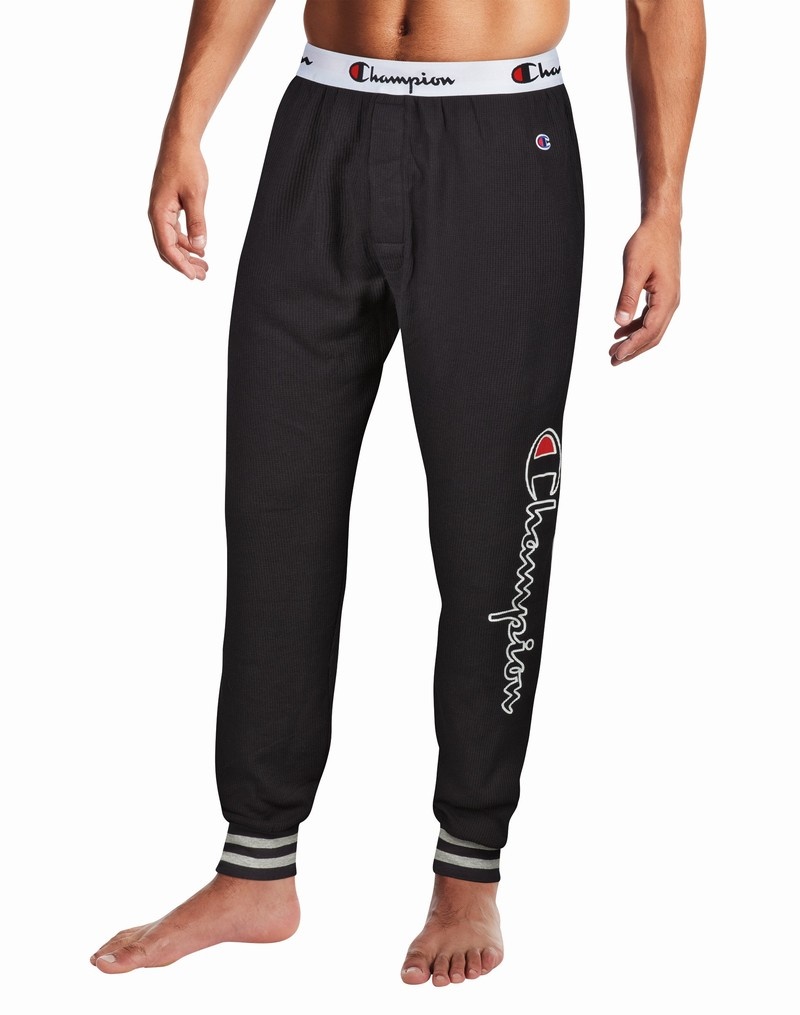 Men\'s Champio C-Life Sleep Pants Black | M9IU46