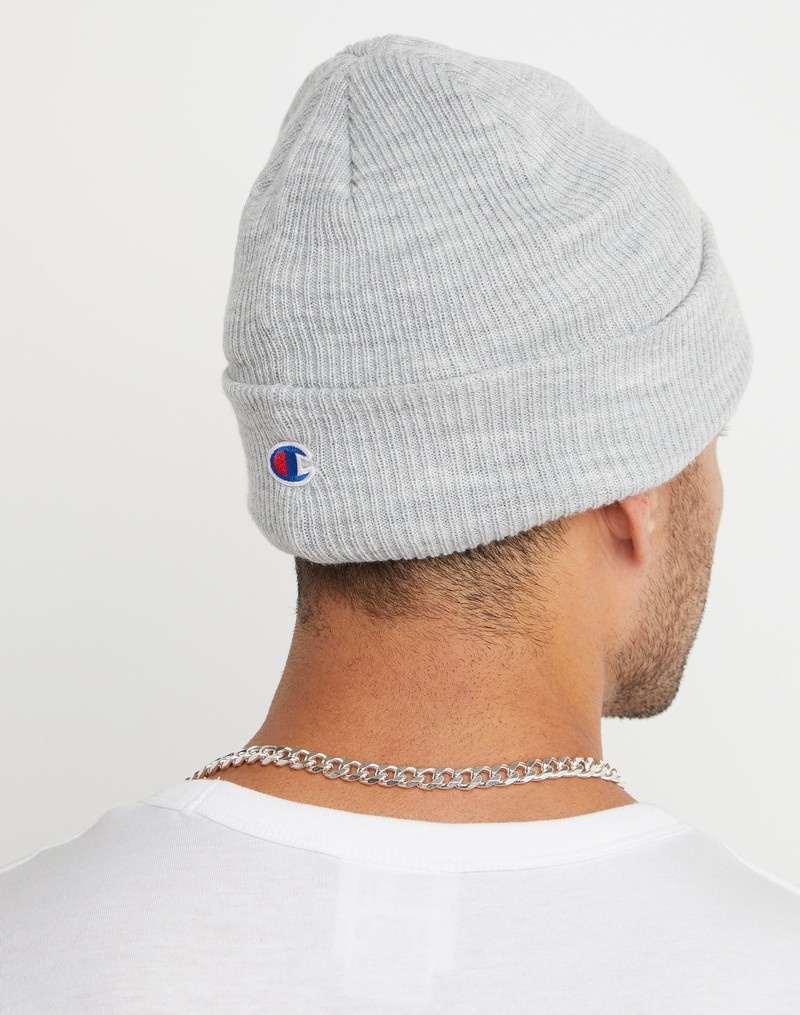 Men's Champio Chunky With Cuff Beanie Grey | G4GP33