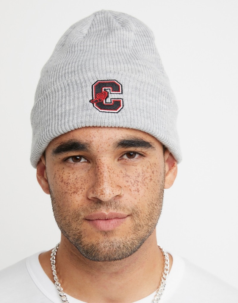 Men\'s Champio Chunky With Cuff Beanie Grey | G4GP33