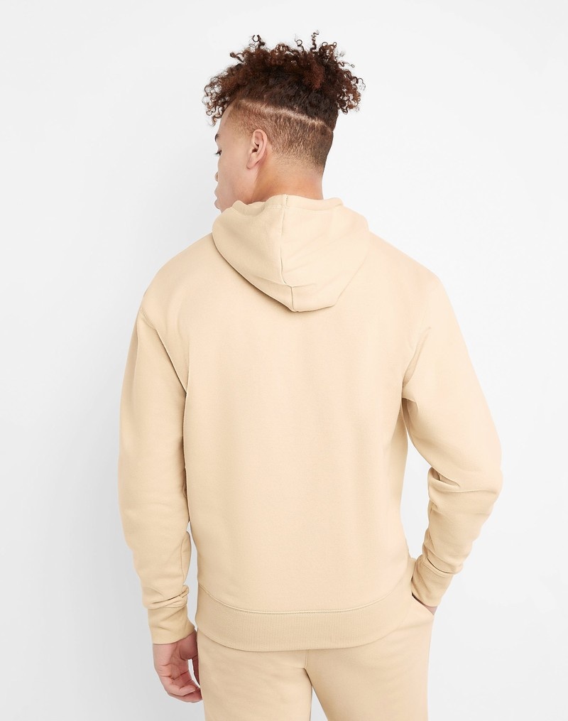 Men's Champio Classic Fleece Hoodie Beige | R4CF95