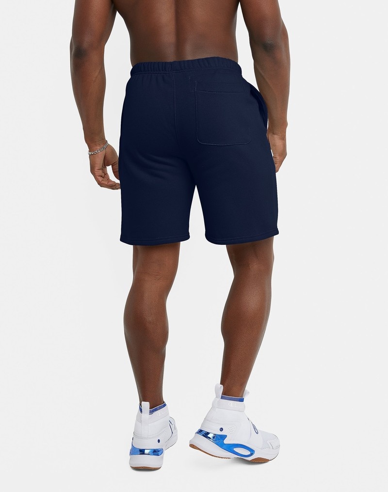 Men's Champio Classic Fleece Shorts Navy | P7HT05