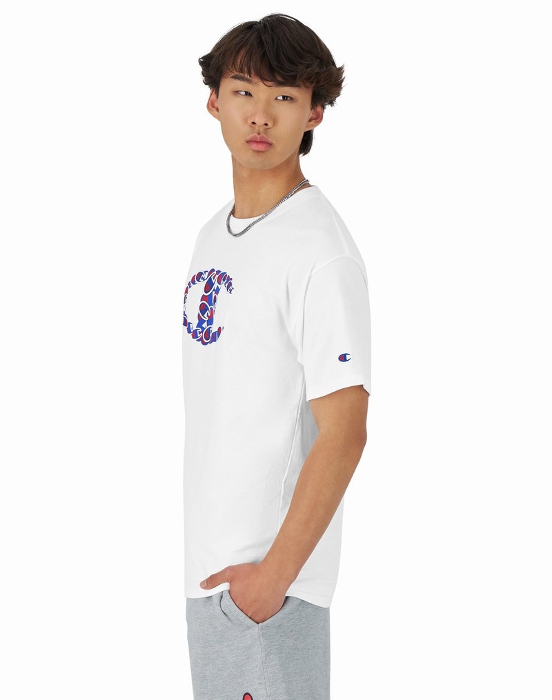 Men's Champio Classic Graphic T Shirts White | B2NX20