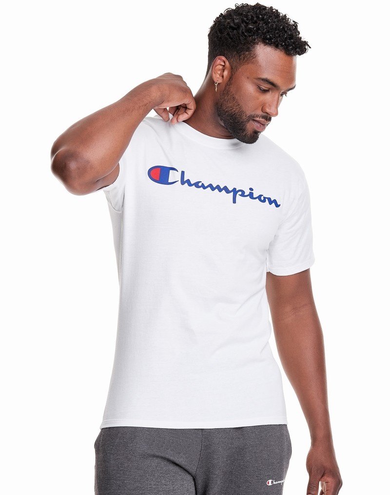 Men\'s Champio Classic Graphic T Shirts White | U2DU80