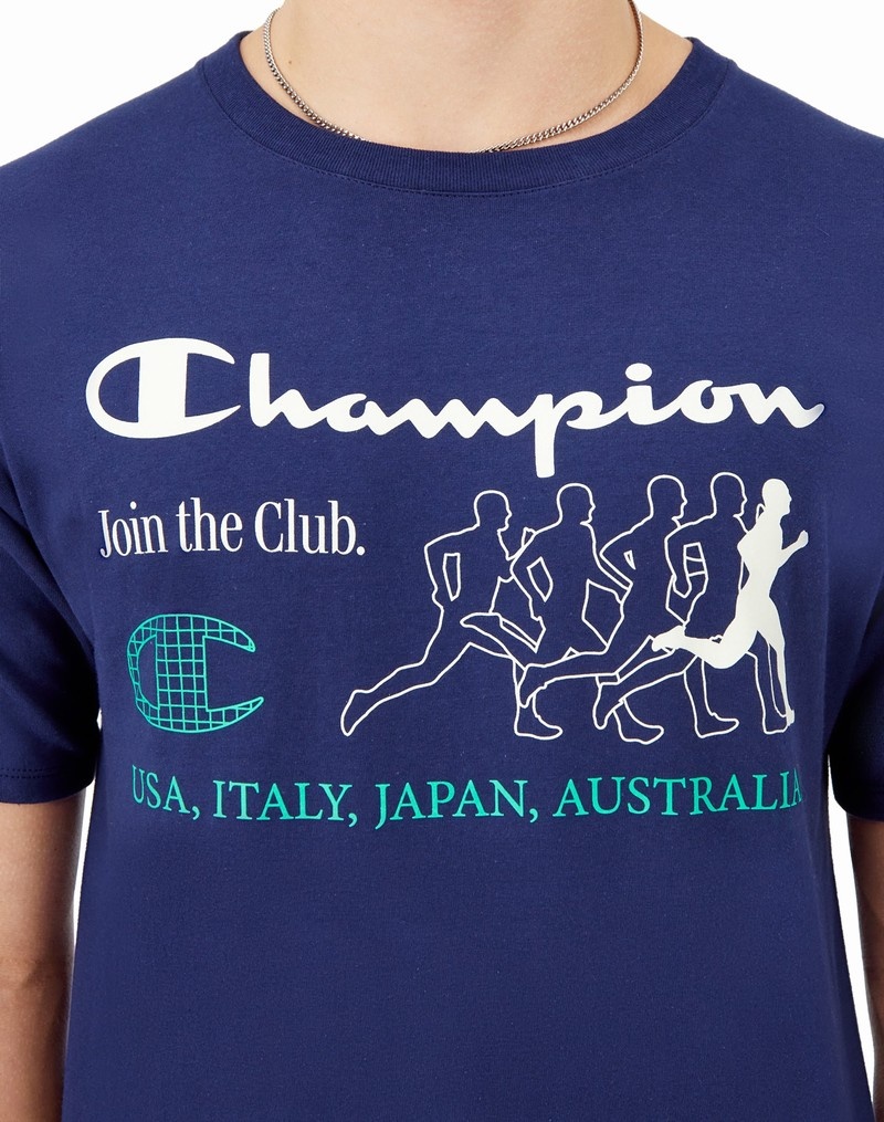 Men's Champio Classic T Shirts Black | N3UQ96