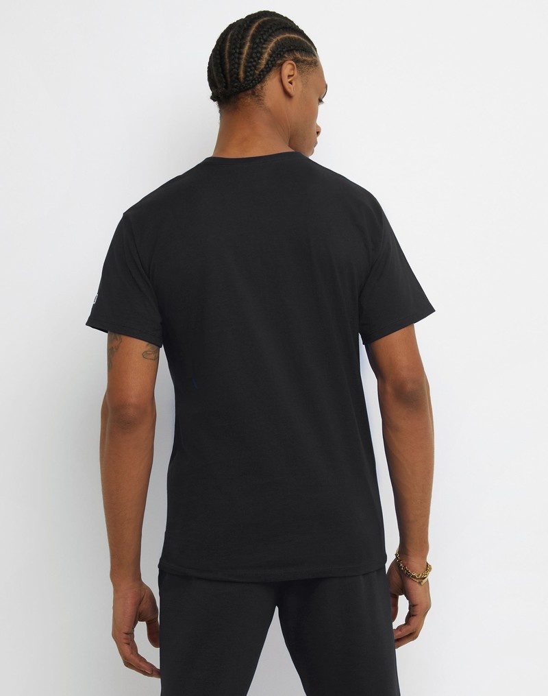 Men's Champio Classic T Shirts Black | T9TX40