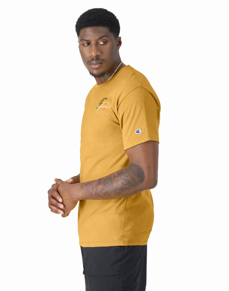 Men's Champio Classic T Shirts Yellow | J7JK21