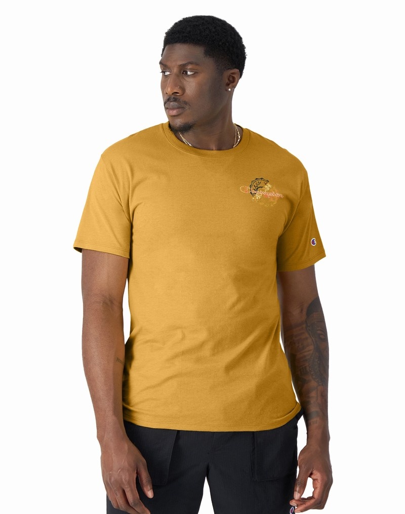 Men\'s Champio Classic T Shirts Yellow | J7JK21