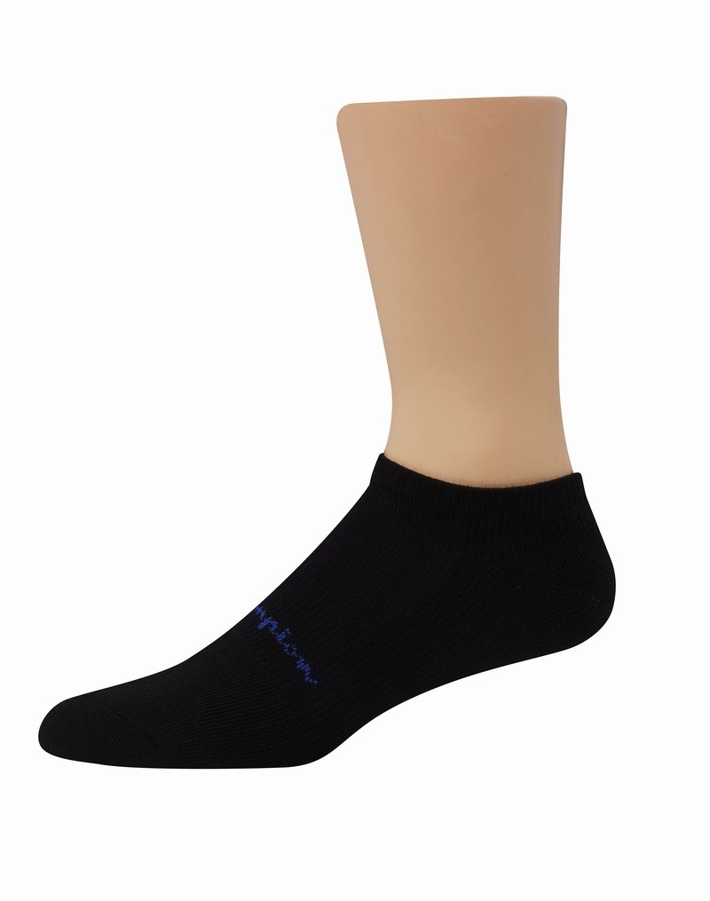 Men's Champio Compression No-Show Socks Black | C5KW76