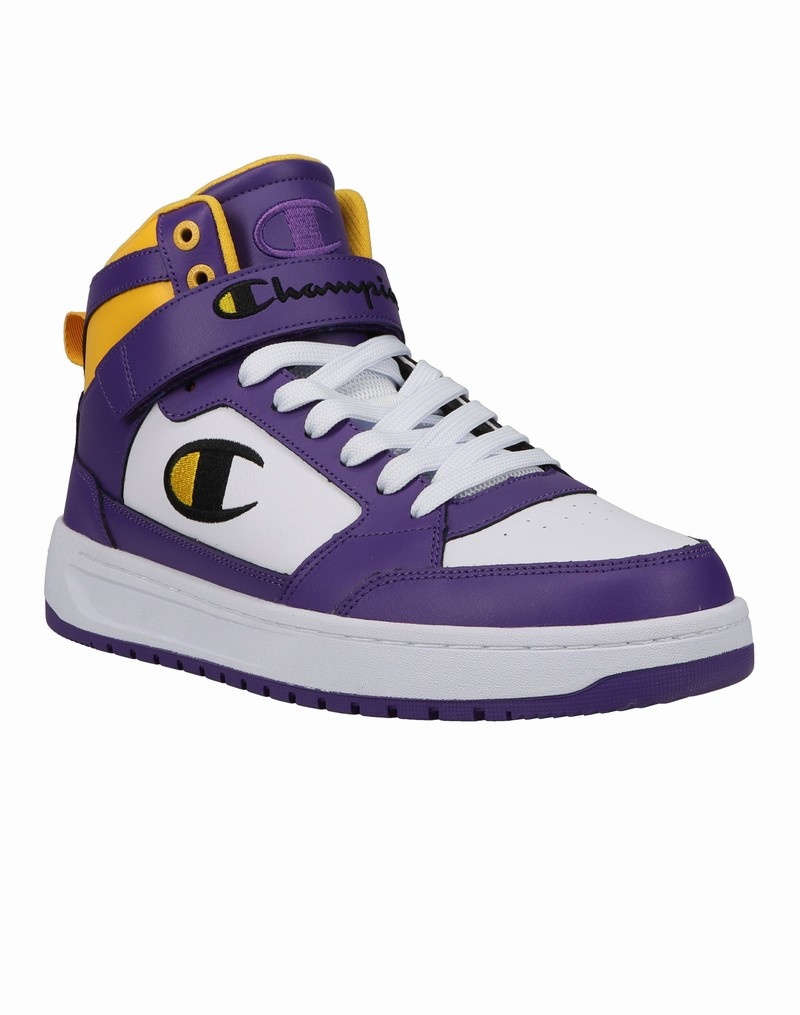 Men's Champio Drome Hi CB Sneakers Purple | W3OV85