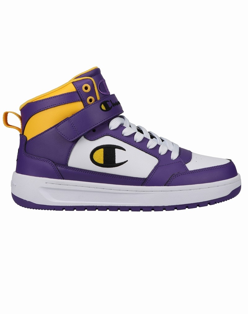 Men\'s Champio Drome Hi CB Sneakers Purple | W3OV85