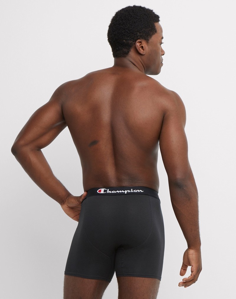 Men's Champio Everyday Comfort Pack Briefs Black | Y4DC83