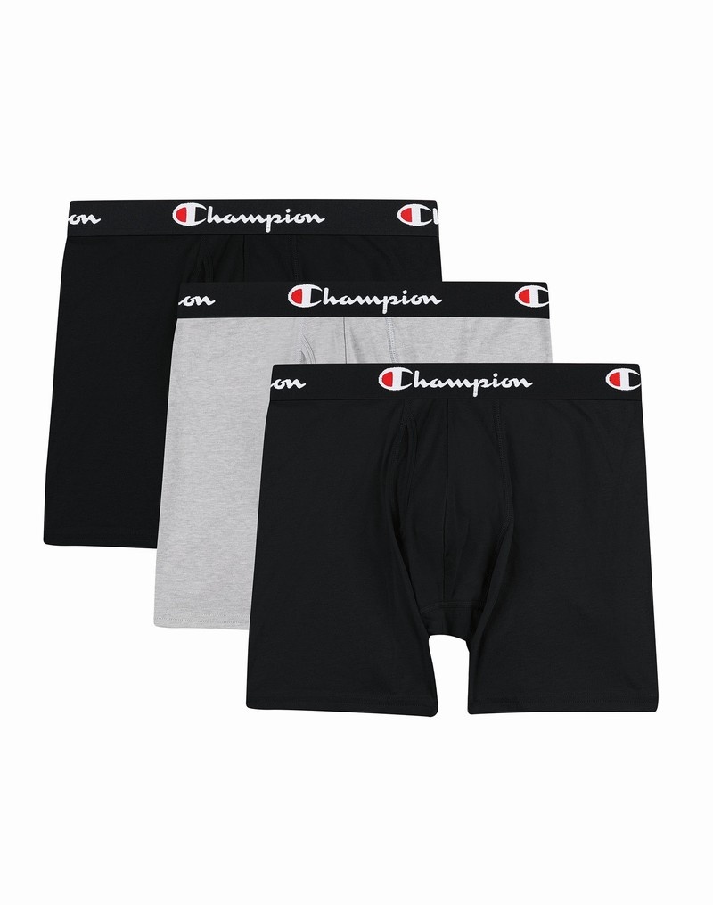 Men's Champio Everyday Comfort Pack Briefs Black | Y4DC83