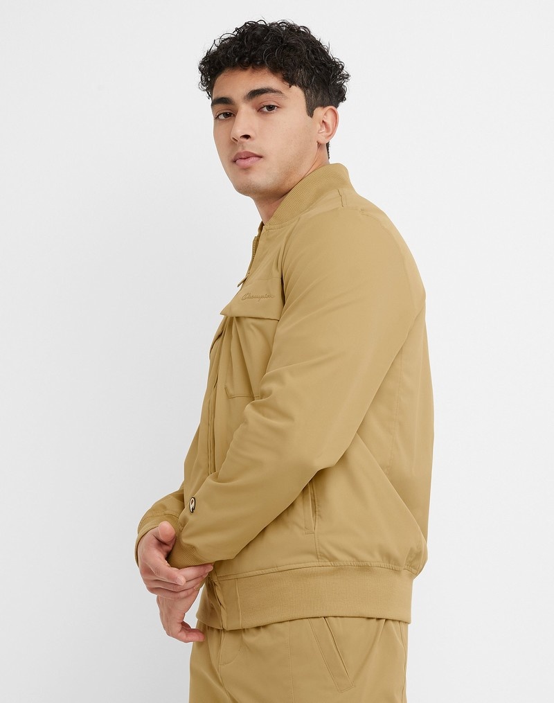 Men's Champio Flex Lightweight Bomber Jackets Brown | E2NP36