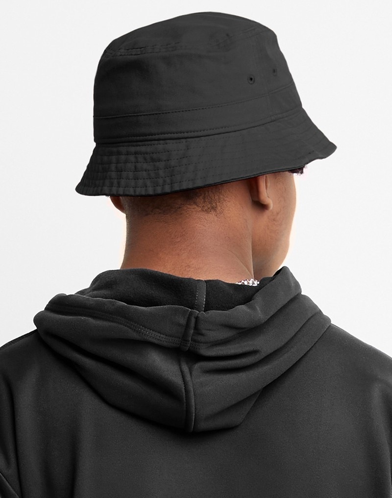 Men's Champio Garment Washed Bucket Hats Black | Y1US90