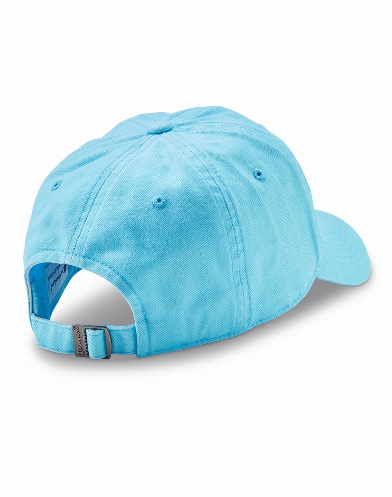 Men's Champio Garment Washed Relaxed Caps Blue | H5PV07