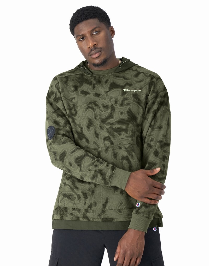 Men\'s Champio Global Explorer Fleece Hoodie Camouflage | E7UM22