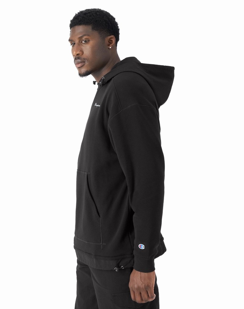 Men's Champio Global Explorer Fleece Hoodie Black | Z9HI62