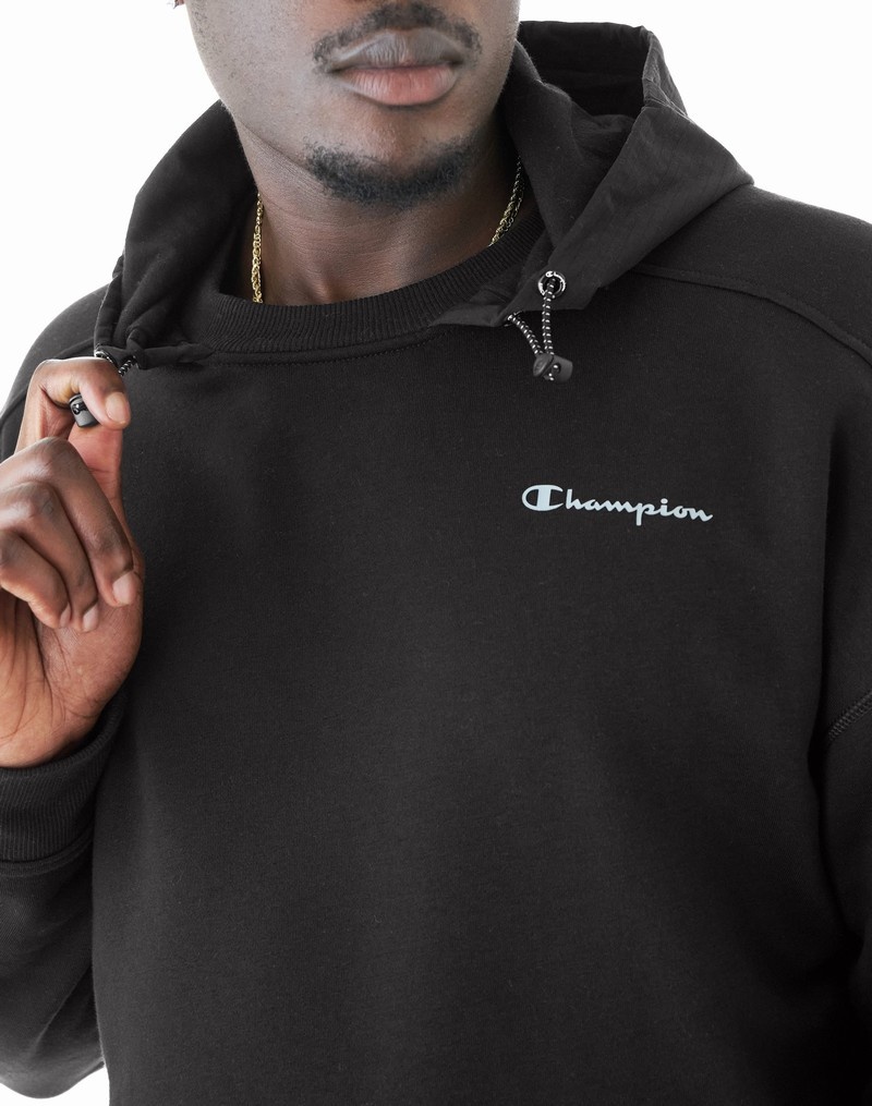 Men's Champio Global Explorer Fleece Hoodie Black | Z9HI62