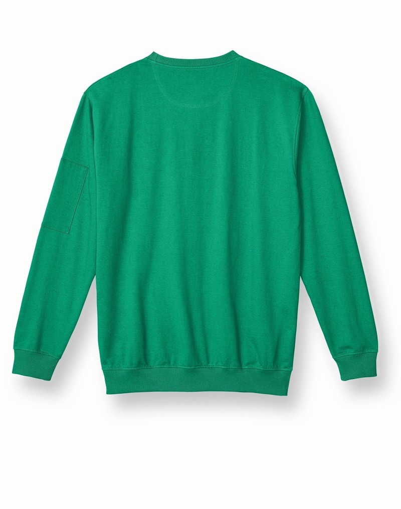 Men's Champio Global Explorer French Terry Crew Sweatshirts Green | U7UY39