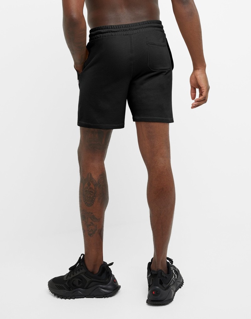 Men's Champio Global Explorer French Terry Shorts Black | X5XN46