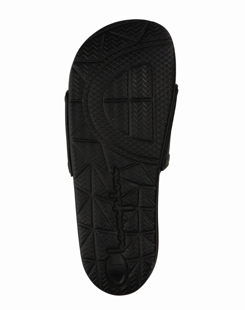 Men's Champio IPO Squish Slides Black | A8UN95