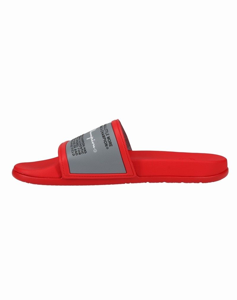 Men's Champio IPO Squish Slides Red | E0NP19