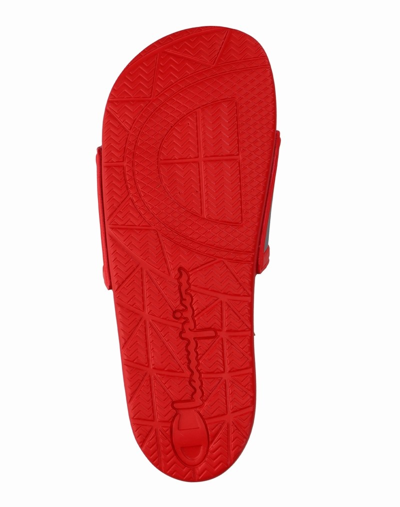 Men's Champio IPO Squish Slides Red | E0NP19