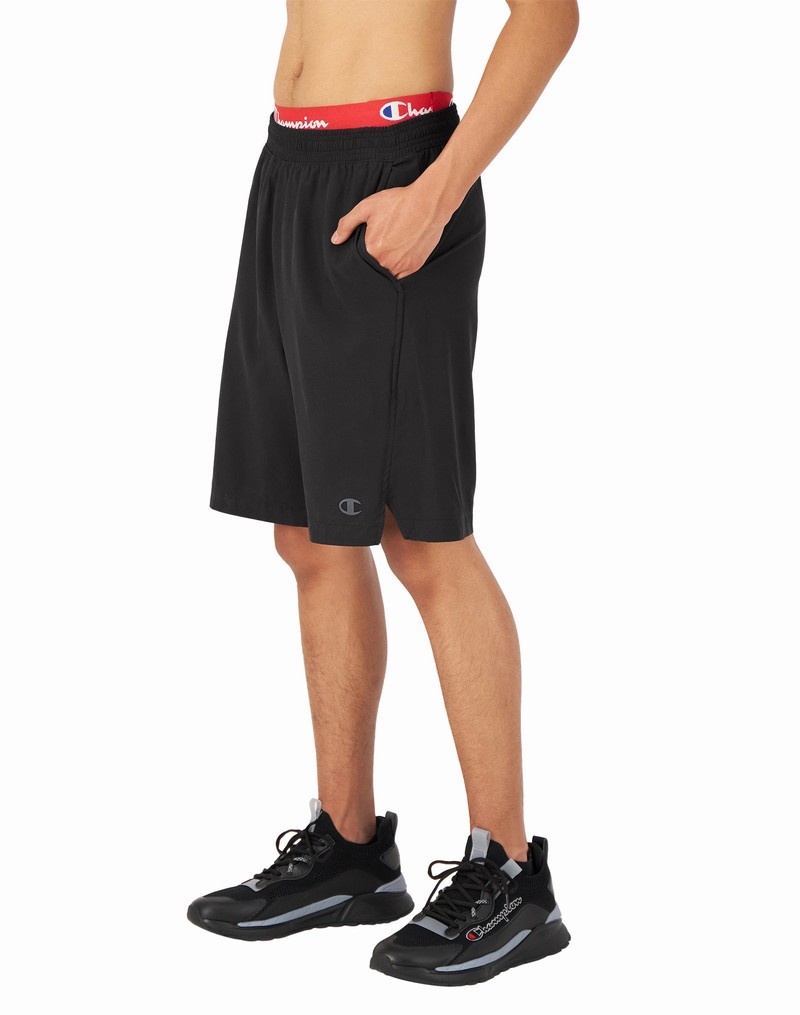 Men's Champio MVP Athletic Shorts Black | M2LJ51