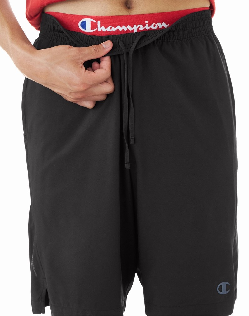 Men's Champio MVP Athletic Shorts Black | M2LJ51