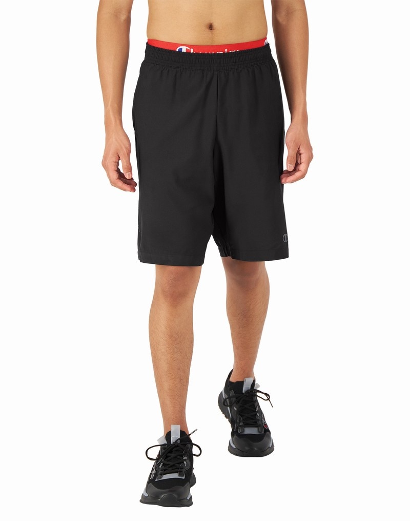 Men\'s Champio MVP Athletic Shorts Black | M2LJ51