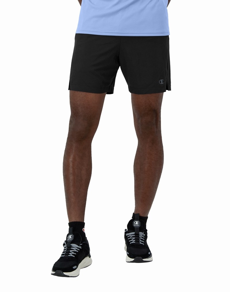 Men\'s Champio MVP Athletic Shorts Black | D5KP12