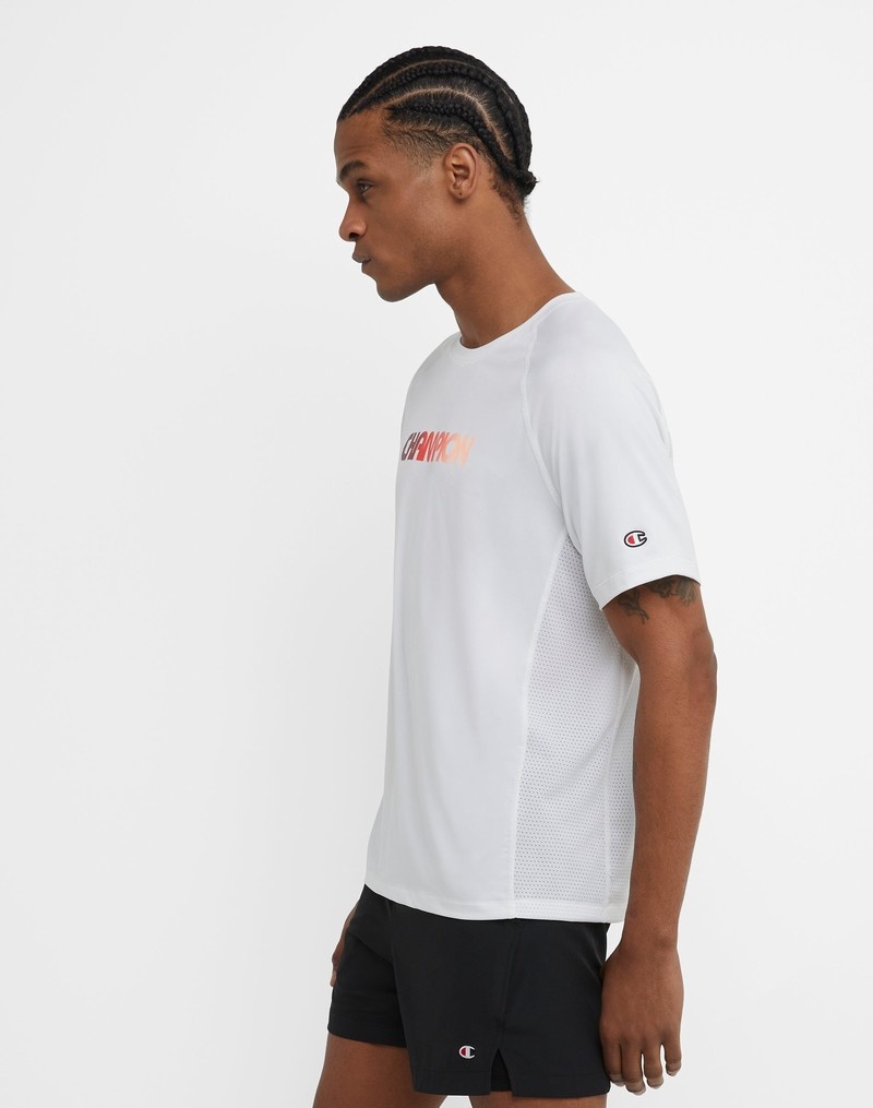 Men's Champio MVP Graphic Mesh T Shirts White | M7KE94