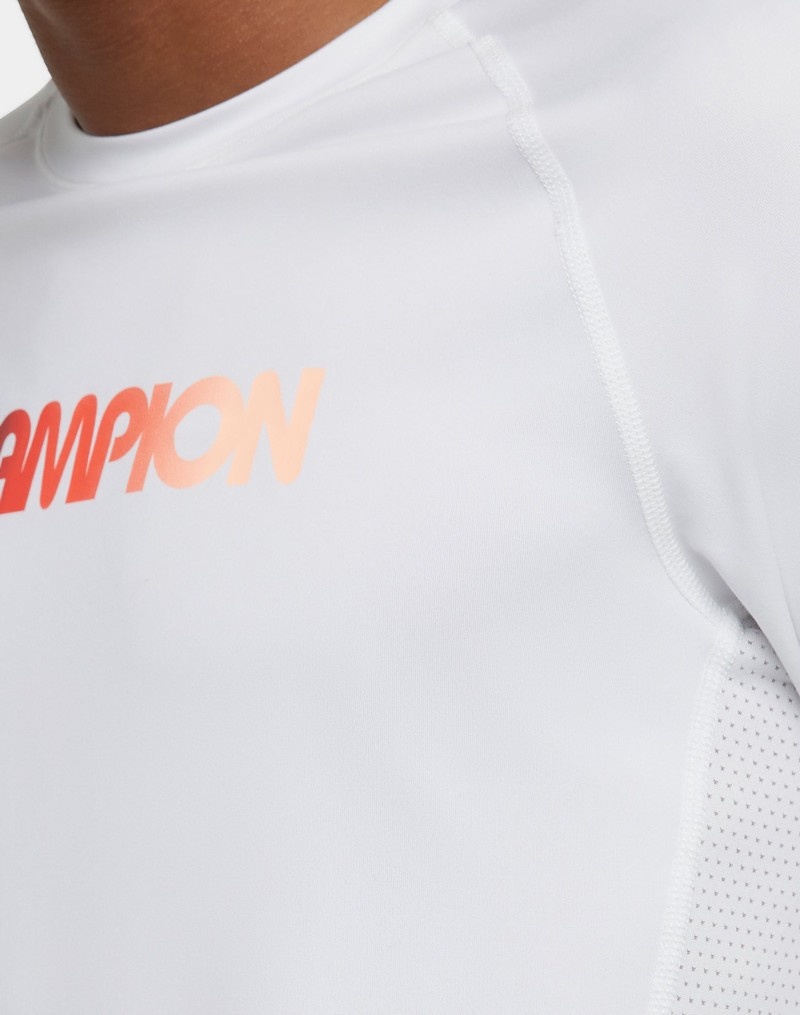 Men's Champio MVP Graphic Mesh T Shirts White | M7KE94