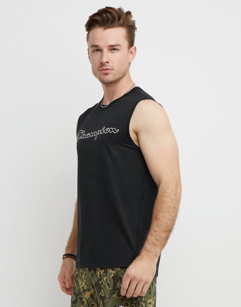 Men's Champio MVP Muscle Tank Top Black | Q0LN79