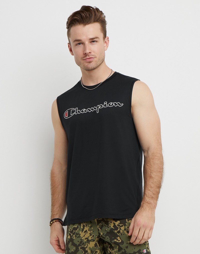 Men\'s Champio MVP Muscle Tank Top Black | Q0LN79