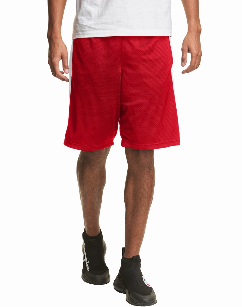 Men's Champio Mesh Basketball Shorts Red | M0WQ45