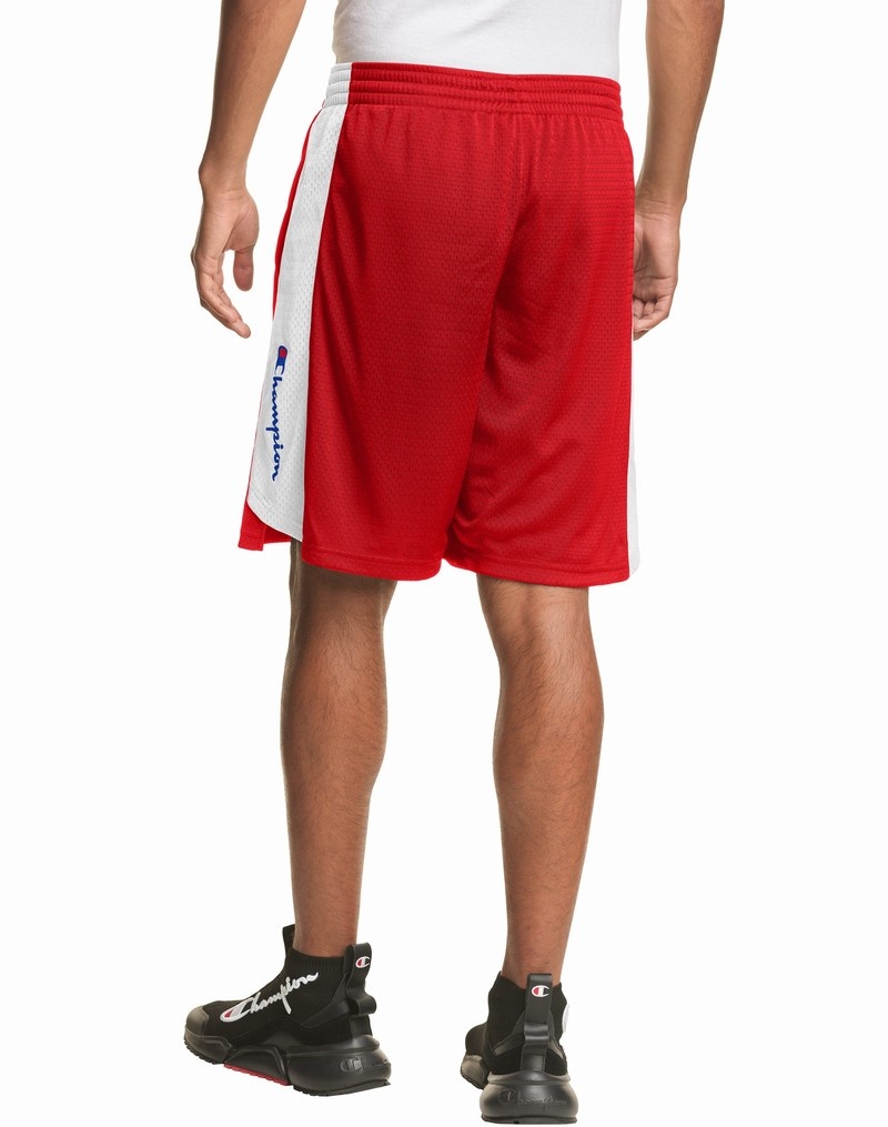 Men's Champio Mesh Basketball Shorts Red | M0WQ45