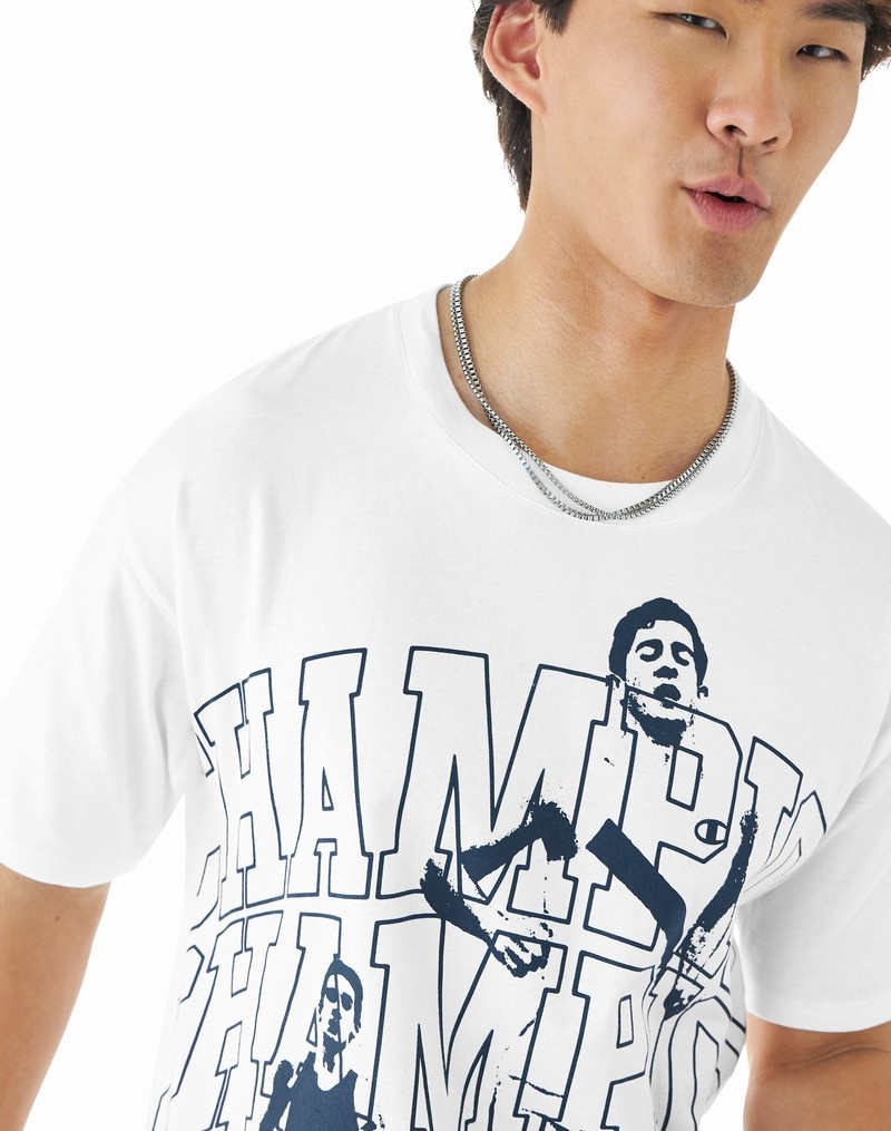 Men's Champio Midweight T Shirts White | Q4YT76