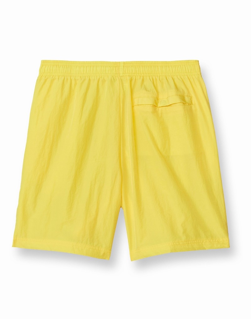 Men's Champio Nylon Warm Up Shorts Yellow | U0FJ00