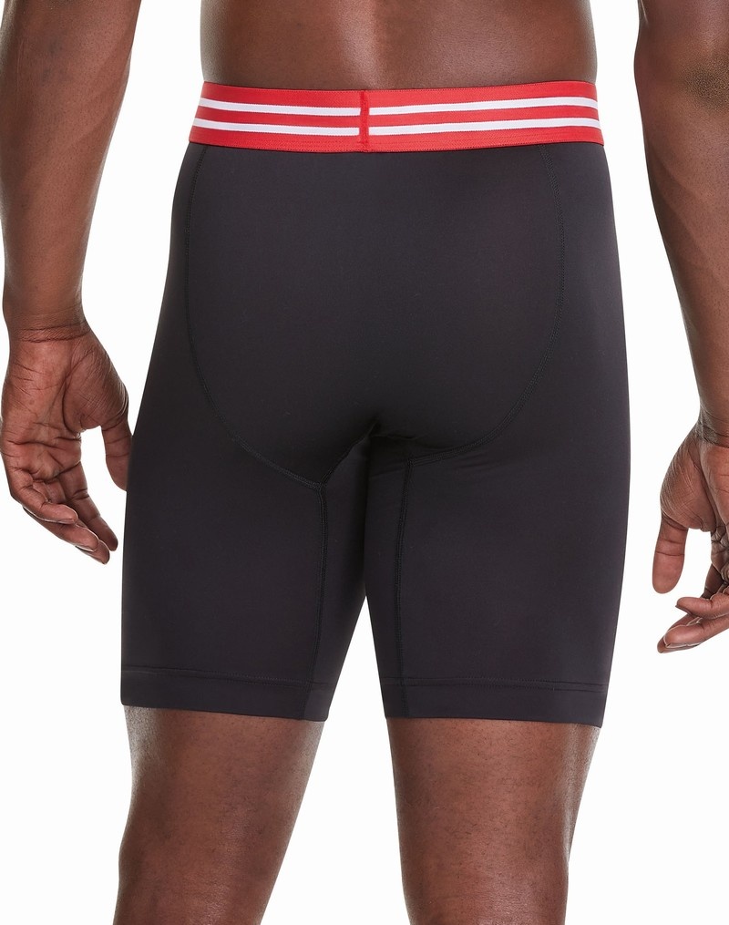 Men's Champio Performance Long-Leg Pack Briefs Black | F6NT83