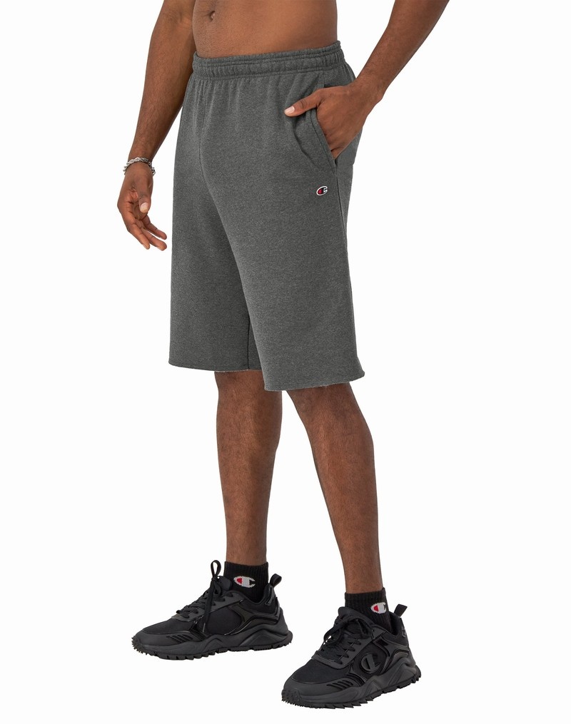 Men's Champio Powerblend (Big & Tall) Shorts Grey | O9XR92