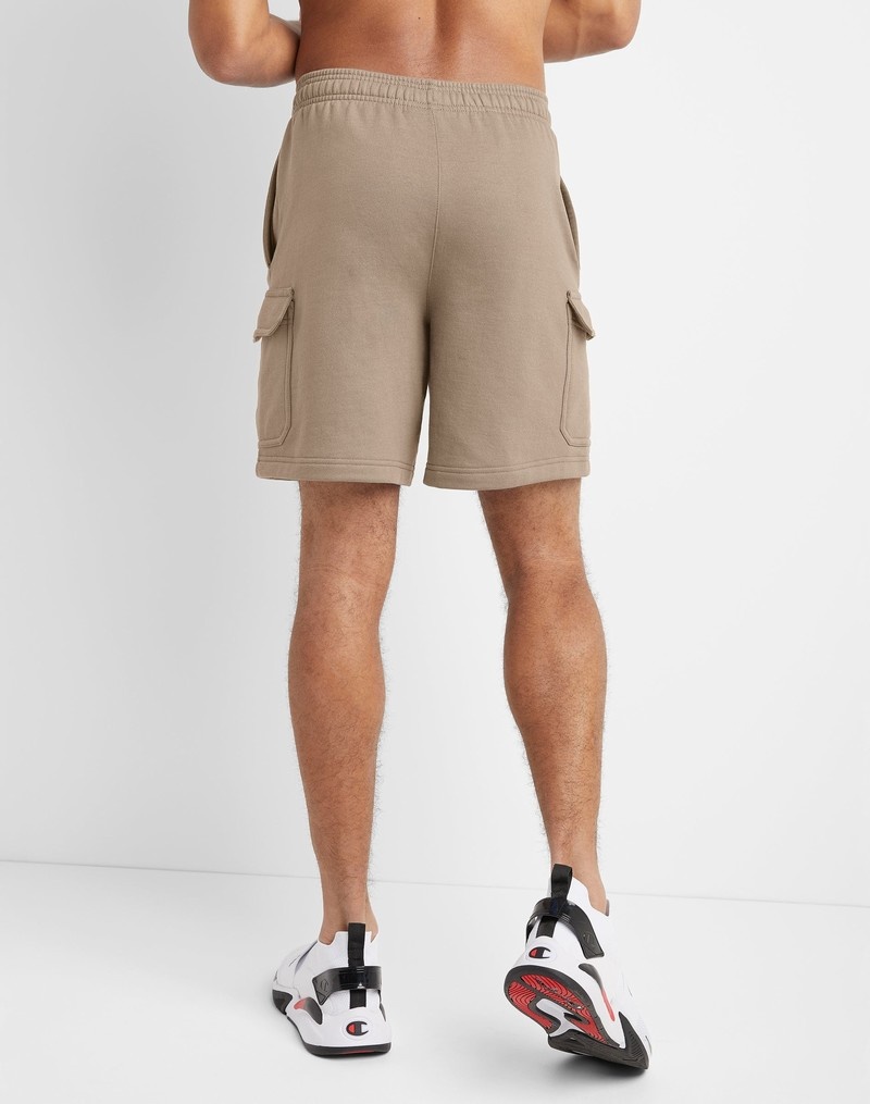 Men's Champio Powerblend Cargo Shorts Beige | H0WS54