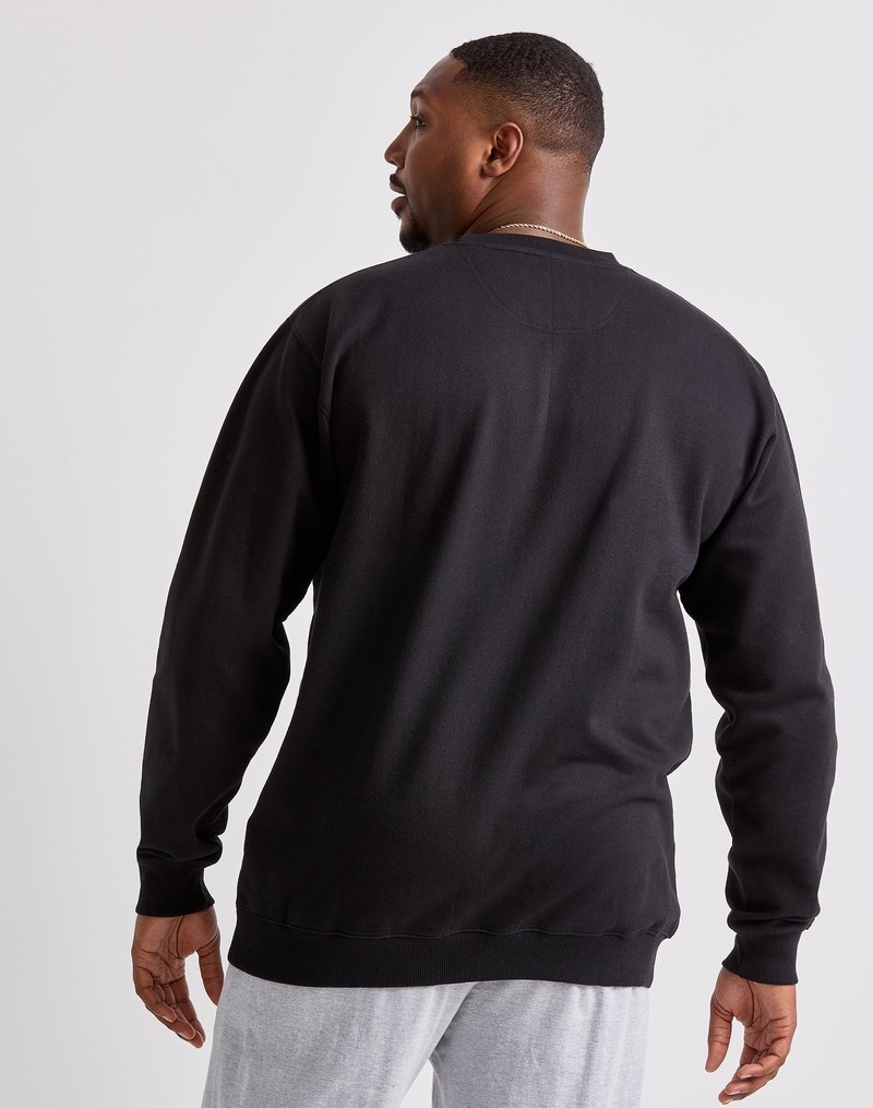 Men's Champio Powerblend Crewneck Sweatshirts Black | L7KK95