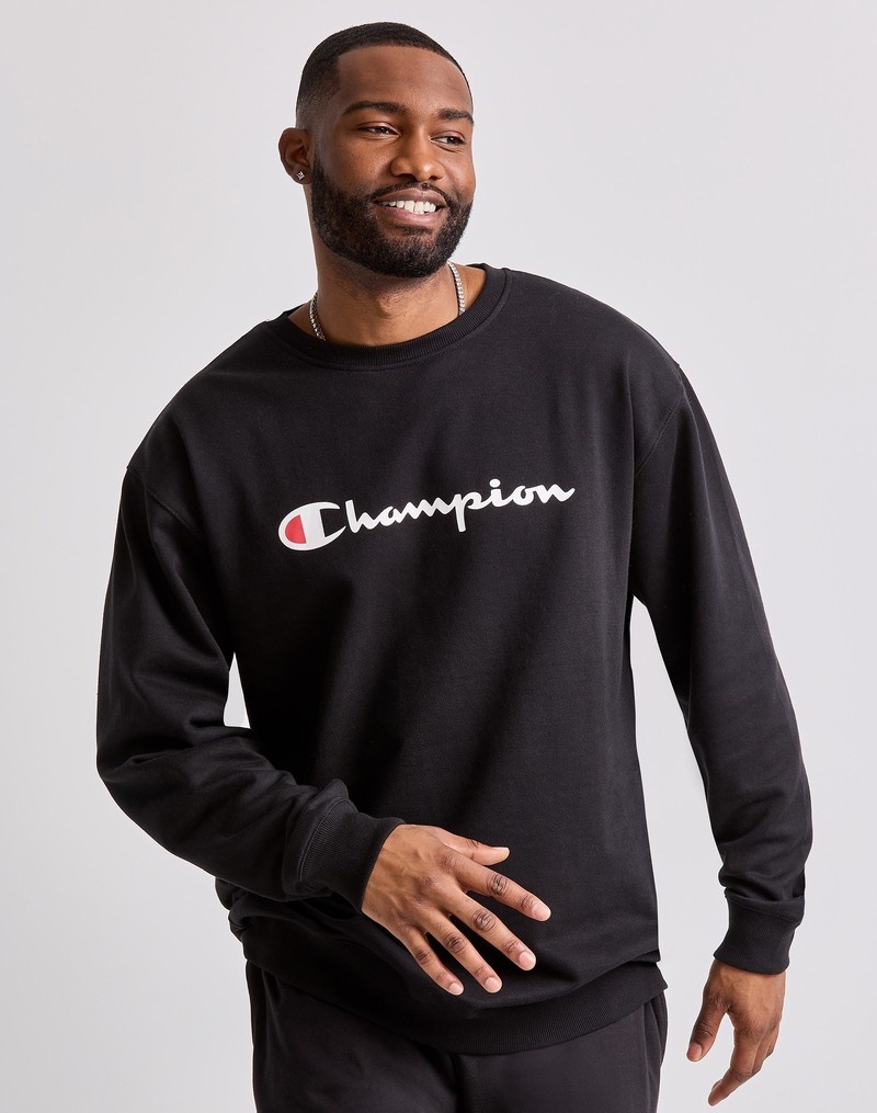 Men\'s Champio Powerblend Crewneck Sweatshirts Red | K8VE35