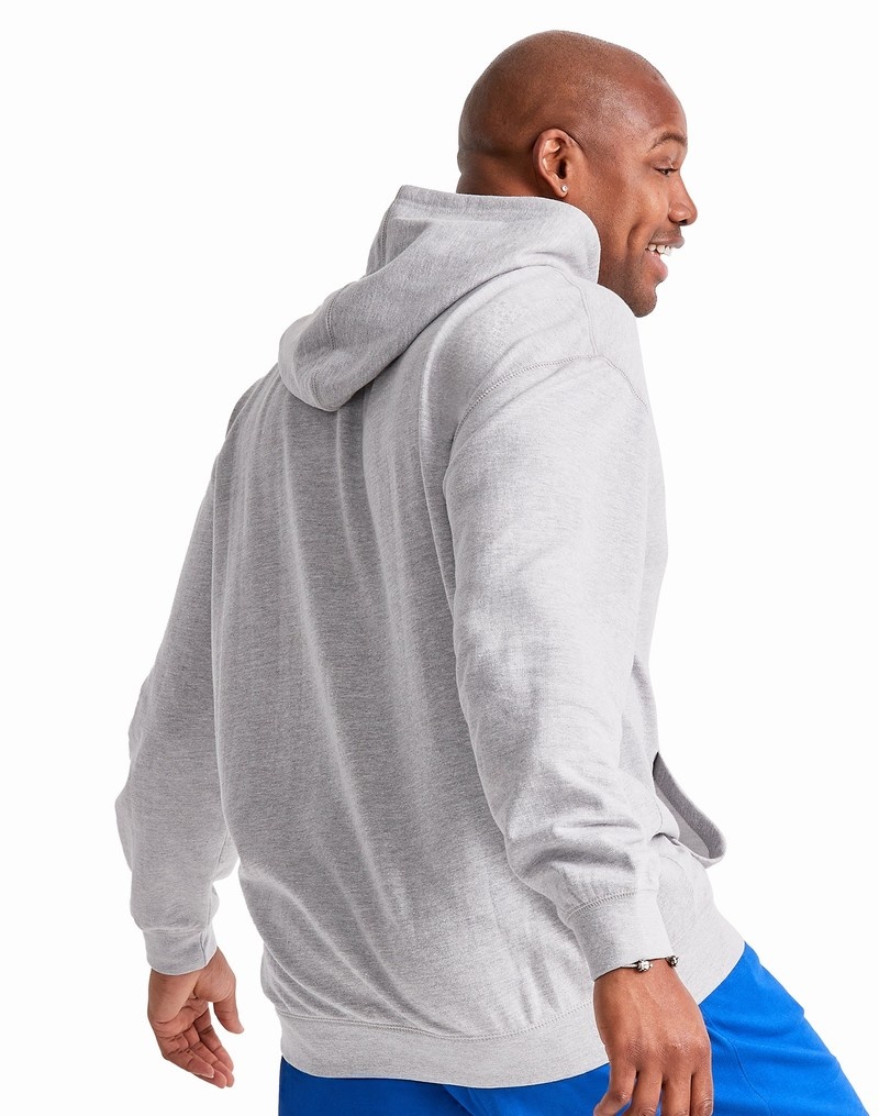 Men's Champio Powerblend Fleece Hoodie Grey | P3GW52